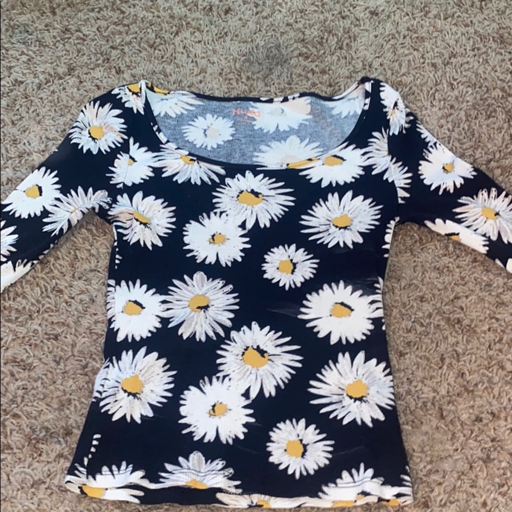 Long sleeve tight fitted top.